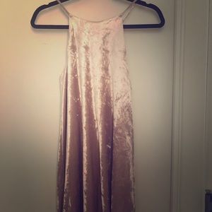 Velvet blush pink swing dress